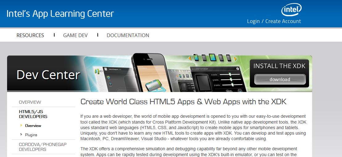 Intel Developer Zone HTML5 Juuchini screenshot