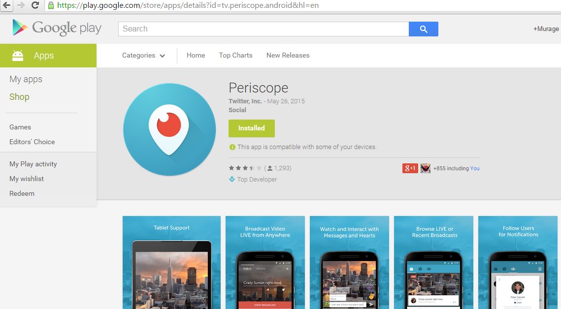 Periscope Now Available On Android JUUCHINI
